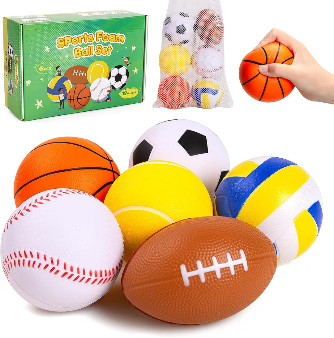 Innotoys - Bolas suaves para niños, paquete de 6 bolas pequeñas de...