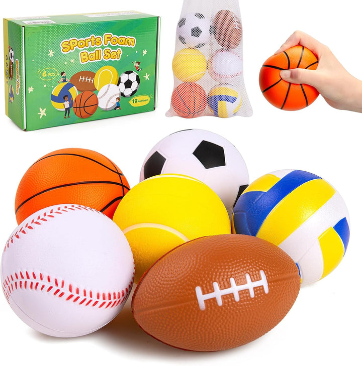 Innotoys - Bolas suaves para niños, paquete de 6 bolas pequeñas de...