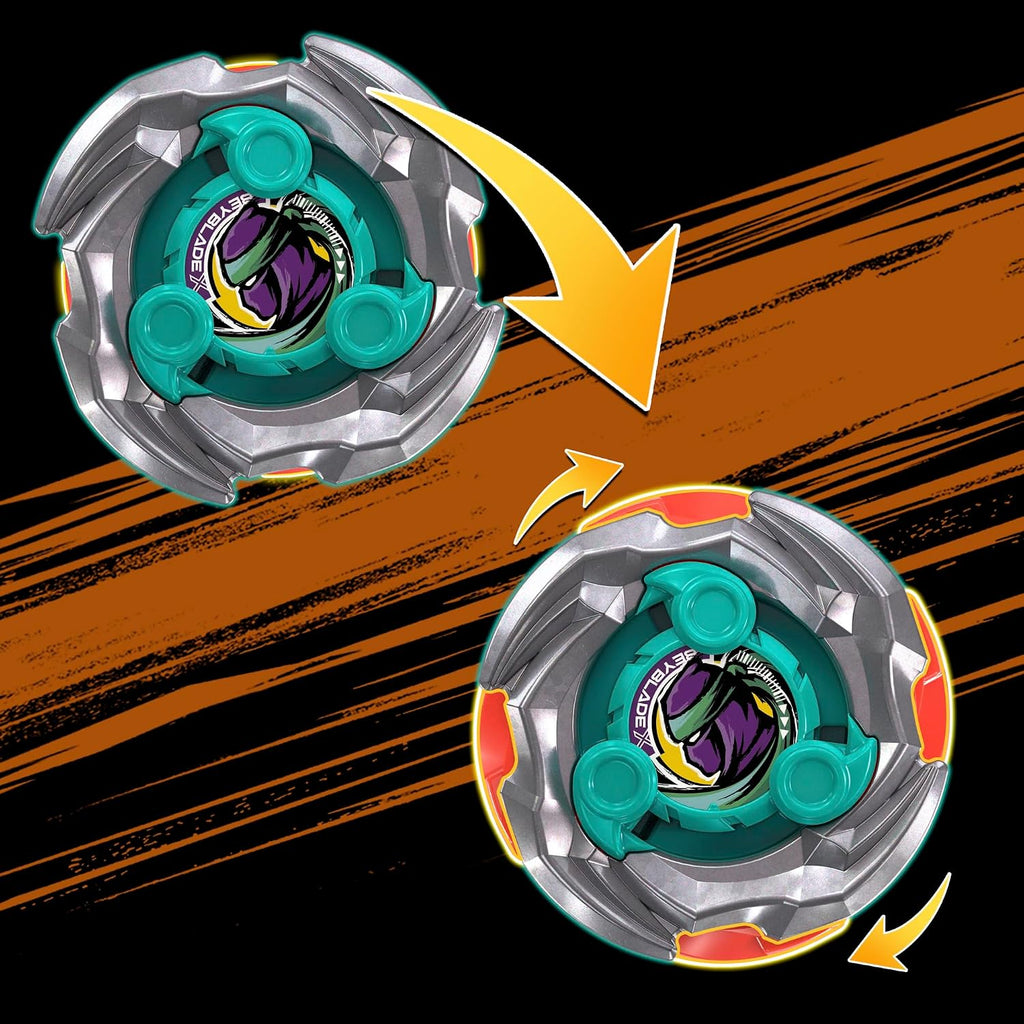 Beyblade X Sneak Attack - Juego de batalla con Beystadium Arena, Rampart Aegis GB y cortador Shinobi LF, 2 juguetes de juego Takara Tomy, 2 lanzadores, a partir de 8 años