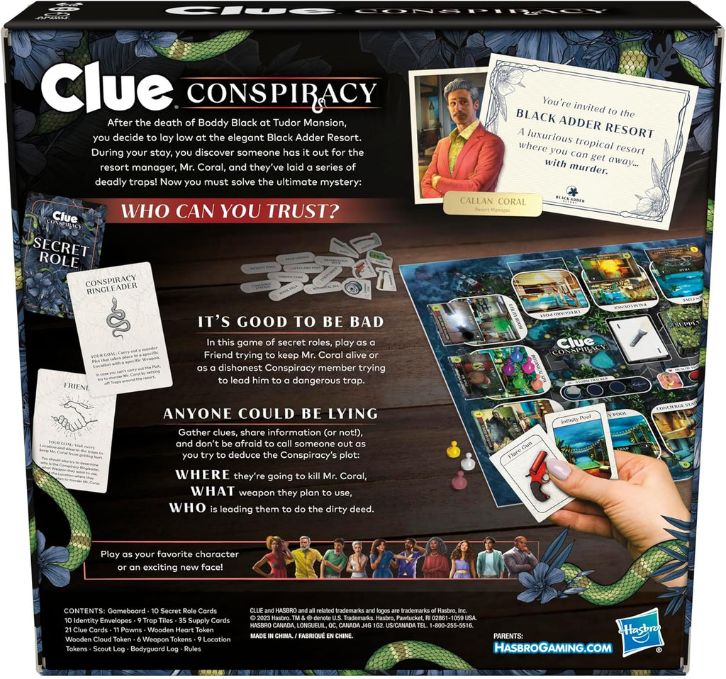 Hasbro Gaming Juego de mesa Clue Conspiracy para adultos y