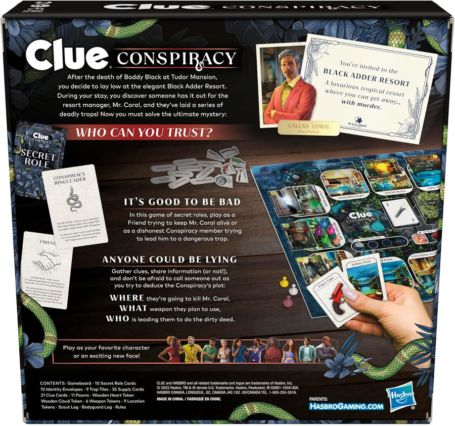 Hasbro Gaming Juego de mesa Clue Conspiracy para adultos y