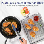 U-Taste Pinzas de Cocina para Cocinar, Resistencia al Calor de 600ºF, 3Pcs/Azul Medianoche