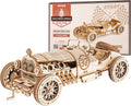 ROKR Rompecabezas de madera 3D para adultos, kit de modelo de coche mecánico, rompecabezas de acertijos, kit de construcción de vehículo, regalo único para adultos en cumpleaños/Navidad (escala 1:16) (MC401-Grand Prix Car)