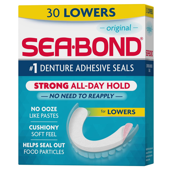 Sea Bond - Sellos adhesivos seguros para dentaduras, inferiores ori...