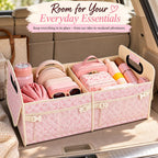 Organizador de Maletero para Coche con Tejido Acolchado y Estampado Floral para Mujeres, Almacenamiento SUV