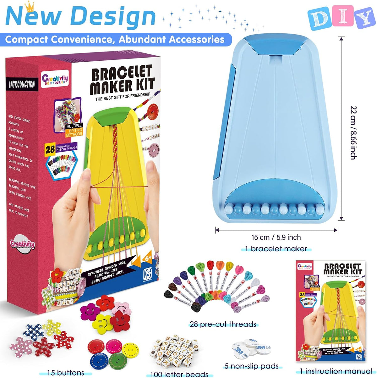 Maynacs Kit de fabricación de pulseras de la amistad para niñas de 8 a 12
