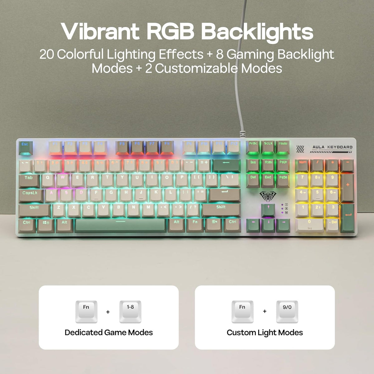 MechLands Aula S500 Teclado para juegos con cable, teclado mecánico...