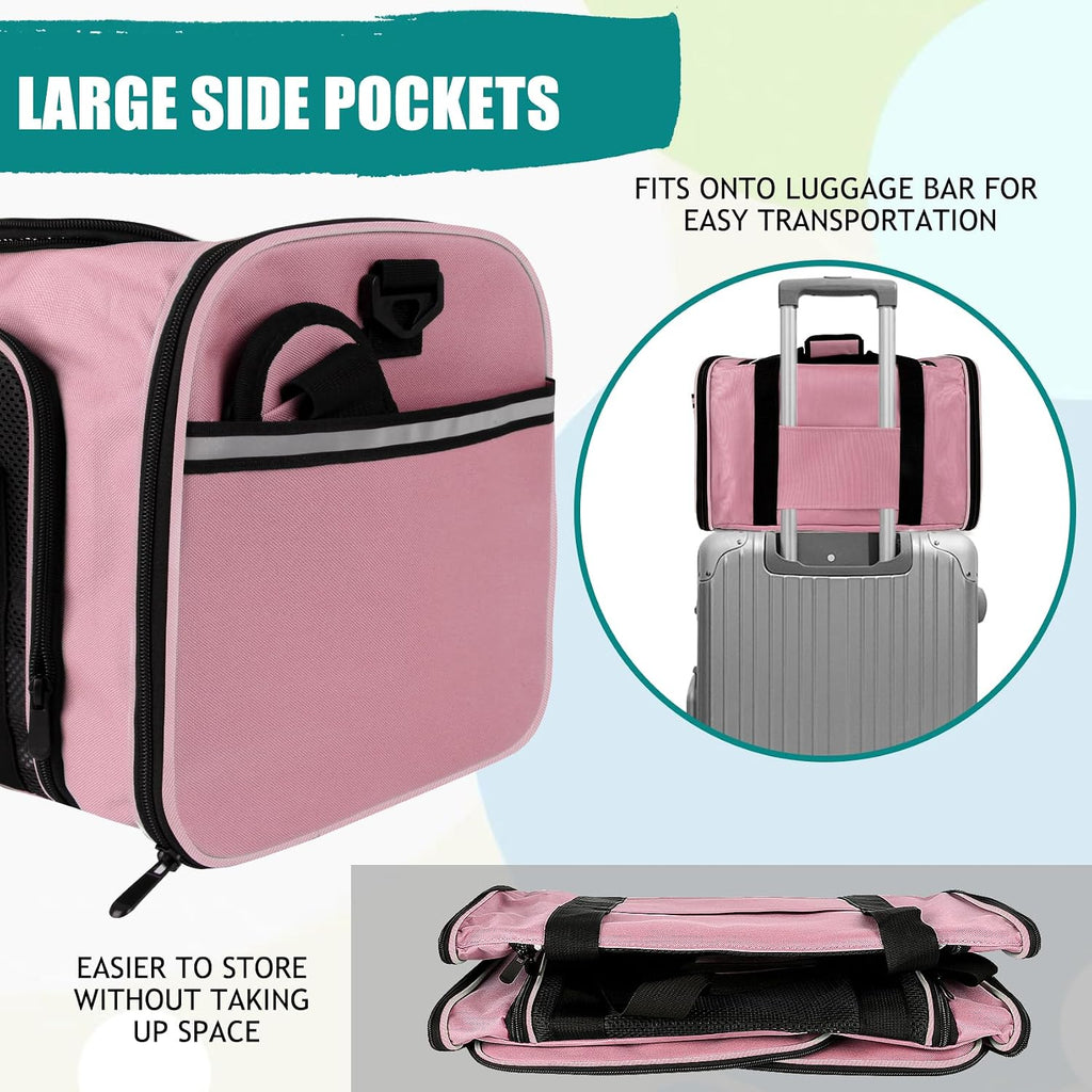 Top tasta Transportador para perros y gatos, para gatos pequeños, medianos y grandes, portador de perros y cachorros pequeños, de cara suave, 15 libras, portátil, plegable, aprobado por aerolíneas