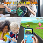 Juegos de mano de 32 bits para niños precargados 139 videojuegos, reproductor de videojuegos portátil con pantalla IPS de 3.0 pulgadas y batería recargable, mini juegos de viaje, regalos electrónicos