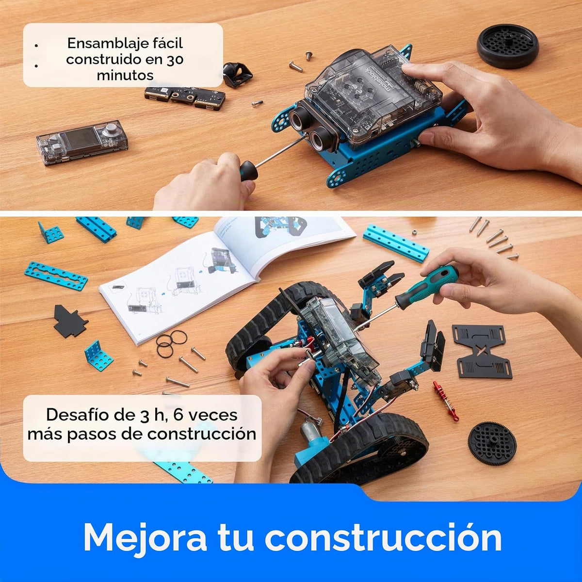 Makeblock mBot2 Rover Emo Robot Programación para niños, kit de robótica interactiva de aprendizaje y juego al aire libre, codificación de control remoto para niños de 8 a 12 años en adelante