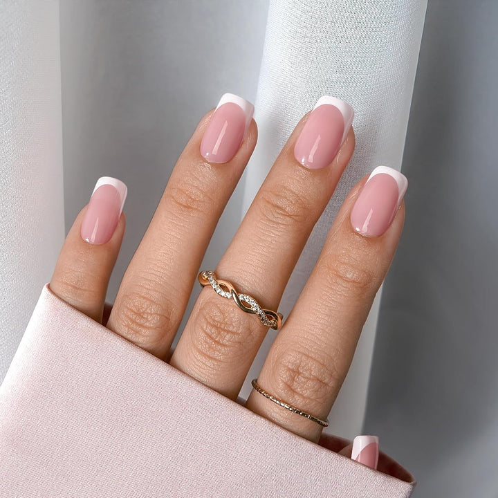 BTArtboxnails XCOATTIPS - Uñas a presión cortas con punta francesa,...