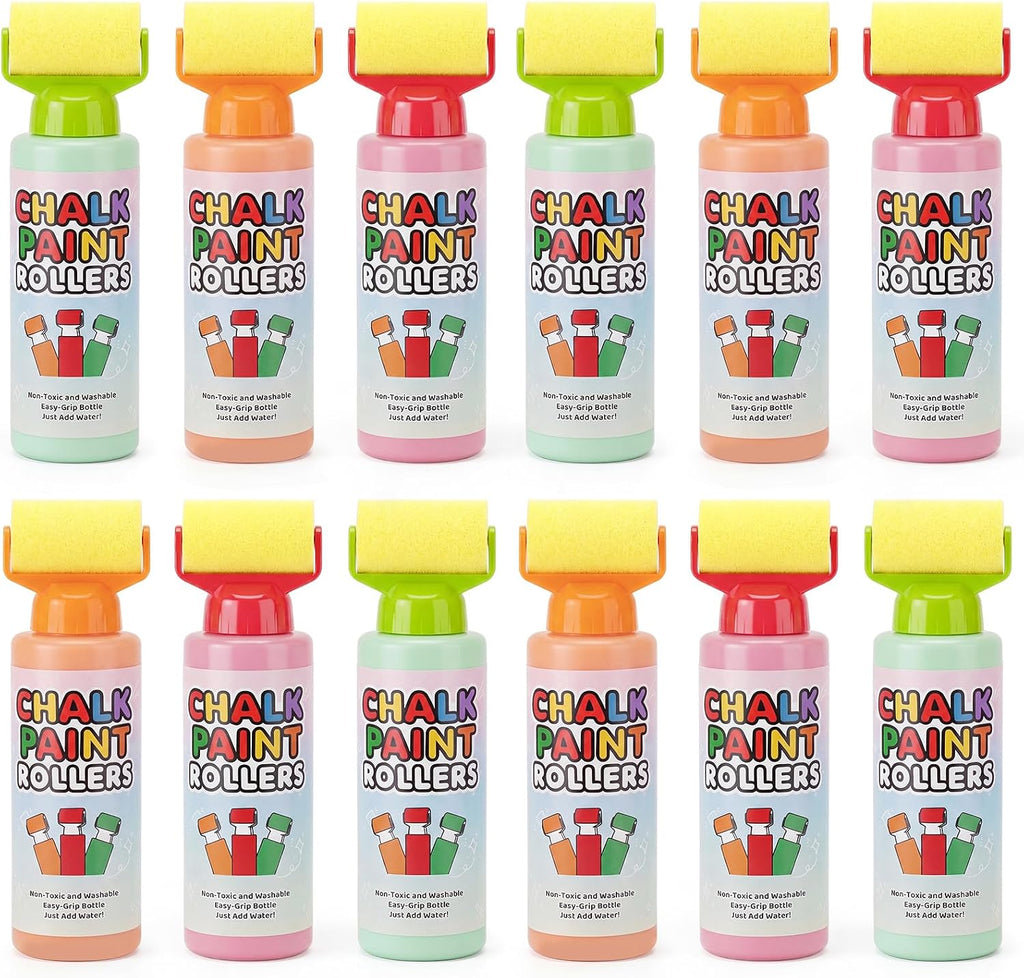 Juego de 12 tizas para acera, color rojo, verde, naranja