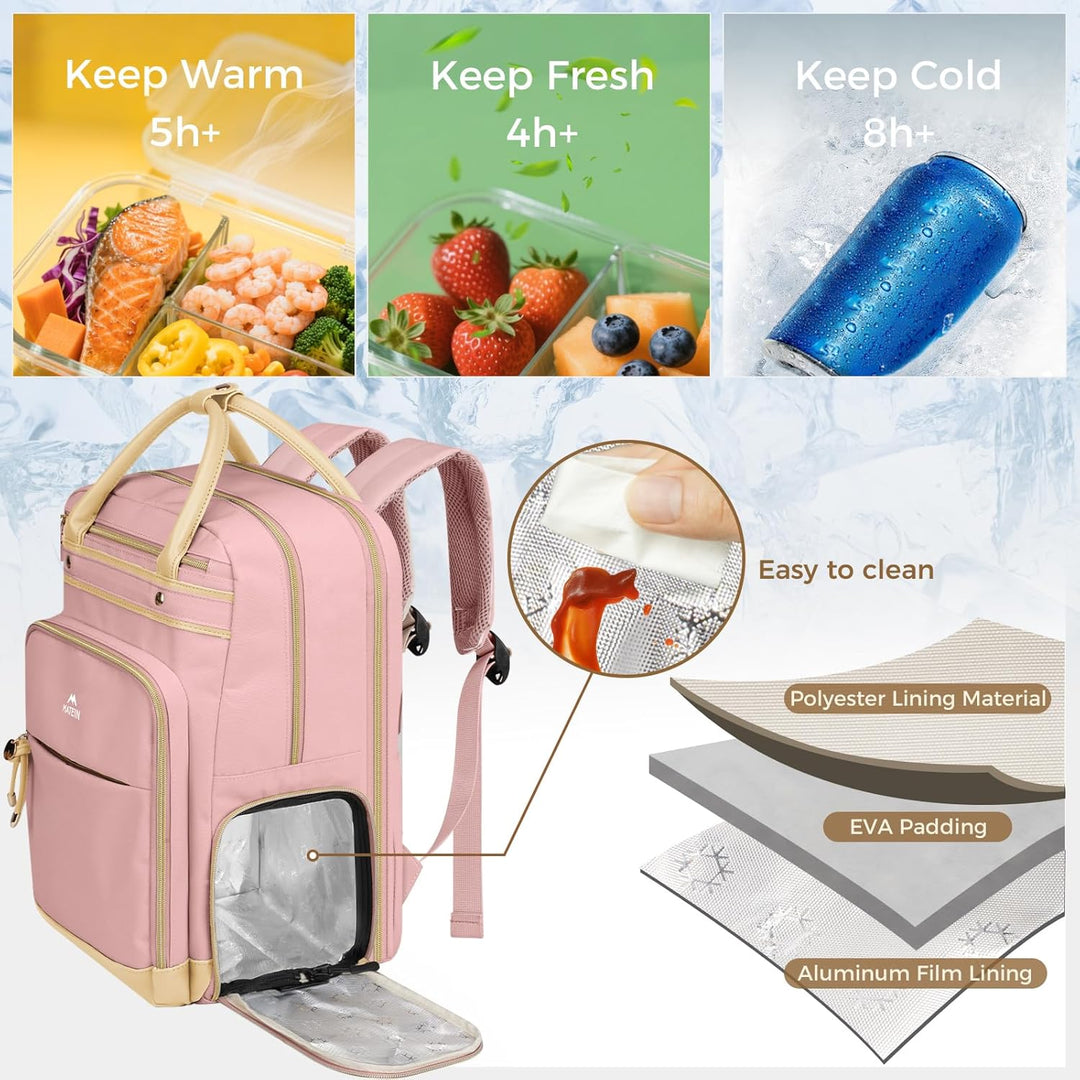 Matein - Mochila de almuerzo para mujer, mochila para maestra con c...