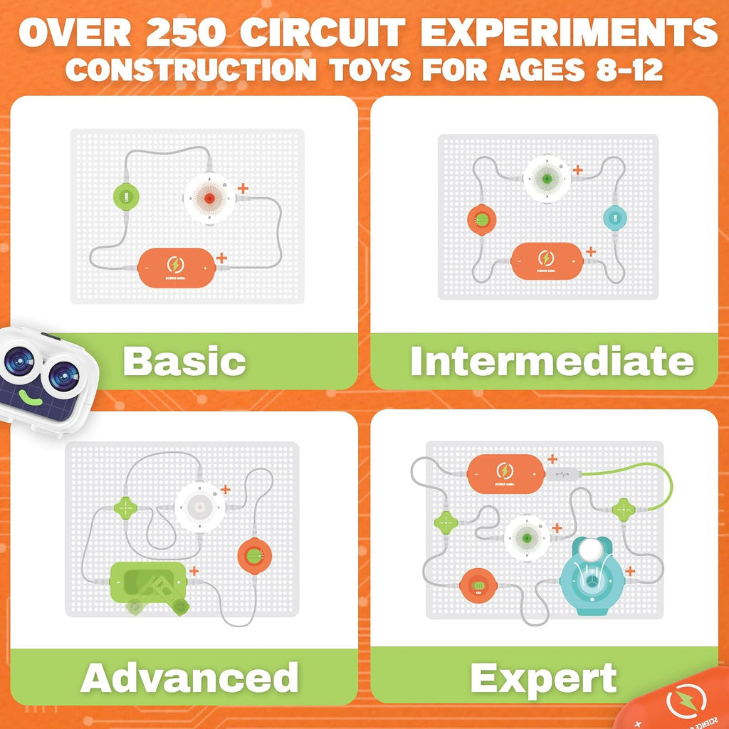 Kits de ciencia para niños: kits STEM para niños, kit de exploración de electrónica, más de 420 proyectos, 35 piezas de circuito y 320 proyectos, 16 piezas de circuito