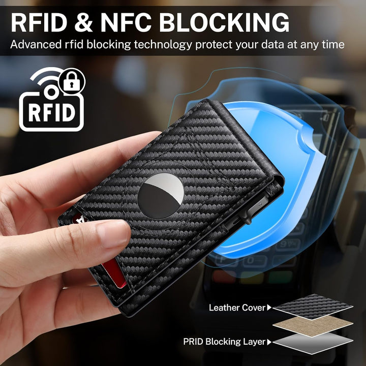 Meridova Cartera para hombres con clip para dinero, soporte delgado...