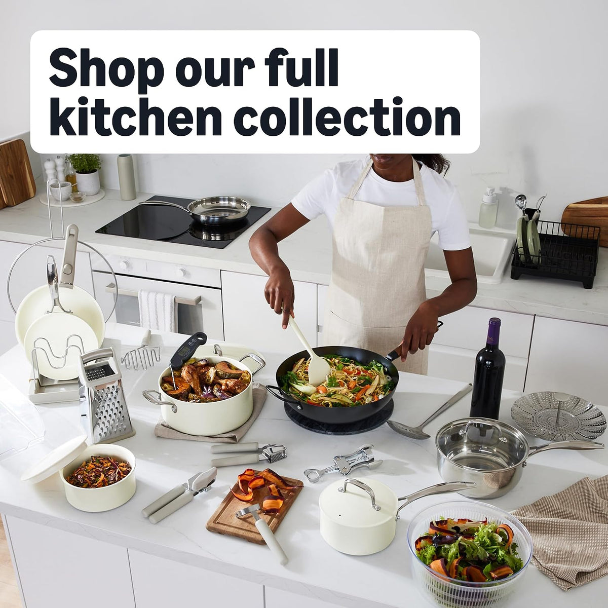 Amazon Basics Olla holandesa de hierro fundido esmaltado con tapa, 6 cuartos de galón, redonda, doble asa, resistente, apta para horno para guisos, asar y hornear, azul