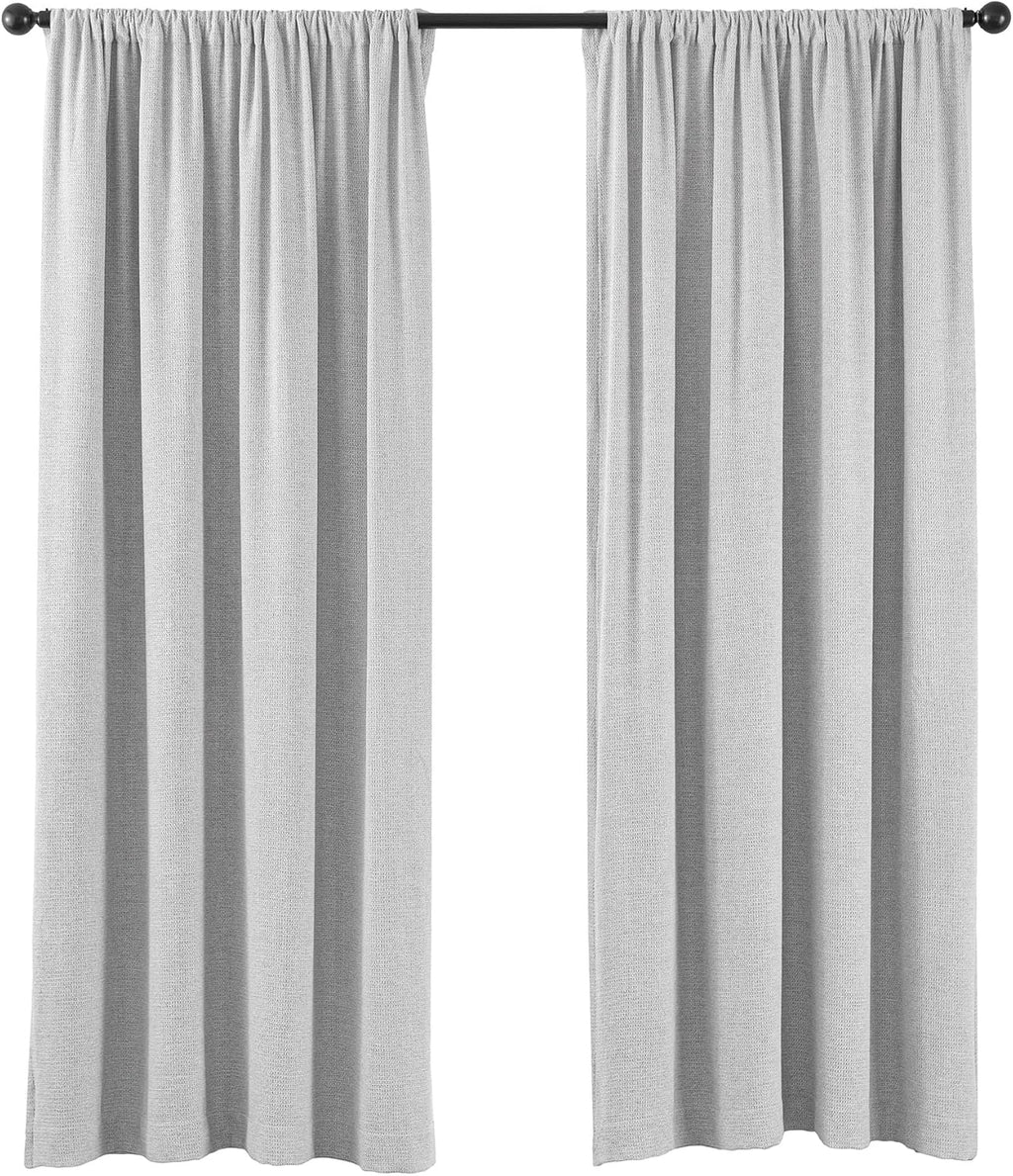 SLEEP ZONE Cortinas opacas con cierre magnético para dormitorio y sala de estar, cortinas con aislamiento térmico para oscurecer la habitación, reducción de ruido con bolsillo para barra, 2 paneles