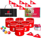 BUCKETGOLF Paquete de 6 agujeros con palos, juego de golf para patio