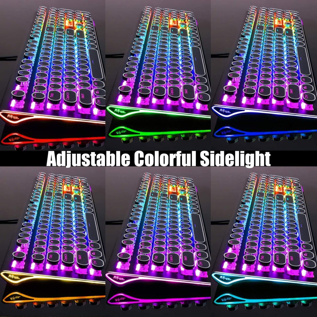 RK ROYAL KLUDGE Teclado mecánico S108 para máquina de escribir, tec...