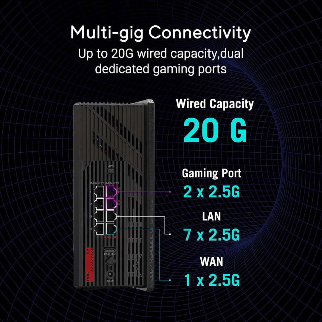 ASUS ROG Strix GS-BE12000 WiFi 7 Router Tri-Band, 12000 Mbps, capac...