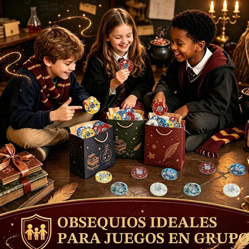 Paquete de 52 juguetes giratorios para fiestas de mago de fantasía, para cumpleaños de niños, mago encantado, a granel para recompensas de aula, rellenos de bolsas de regalos, suministros