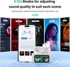 ONES MusPlayE - Auriculares inalámbricos AI, traductor AI, Bluetooth 5.4 con pantalla táctil, cancelación activa de ruido, conexión con aplicación, bajos de alta fidelidad, para iPhone, Android