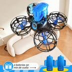 4DRC V18 Mini dron para niños principiantes, cuadricóptero RC con 2 modos de control, modo sin cabeza, retención de altitud, vuelo automático, 3 velocidades, giros 3D, luces LED, 2 baterías, juguete