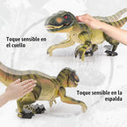 VERTOY Juguetes de dinosaurio a control remoto para niños de 3, 4, 7, 8 a 12 años, regalo realista de T-Rex para niños, dinosaurio a control remoto con luz, rugido, aerosol, detección táctil