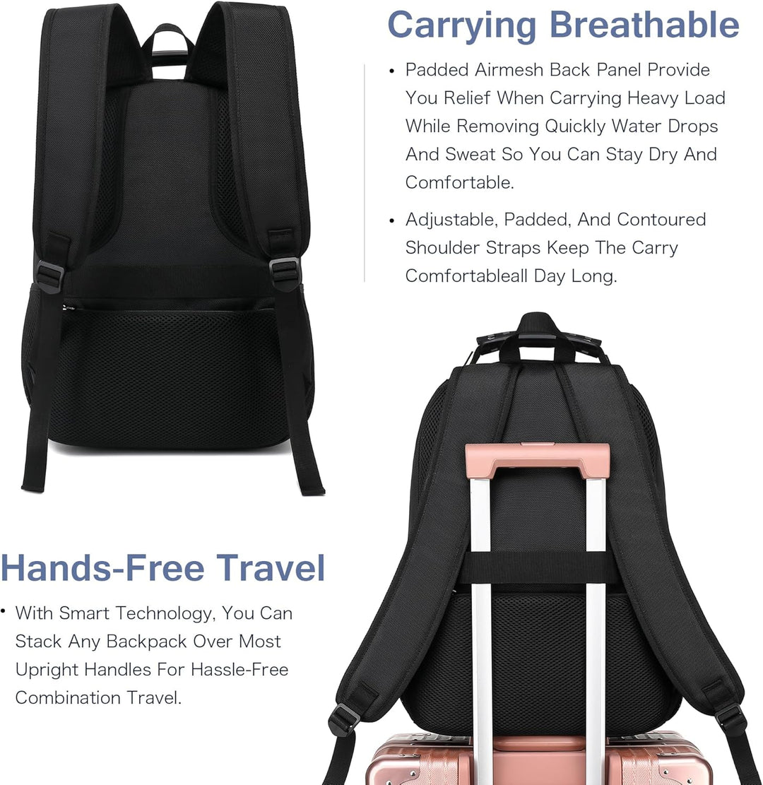 Mochila para laptop Boavan para hombres (Negro, 15.6 pulgadas), Azu...