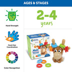 Learning Resources Max el Alce de Habilidades Motoras Finas - 13 Piezas, a partir de 2 años, juguetes de aprendizaje para niños pequeños, juguete de habilidades motoras finas para niños pequeños