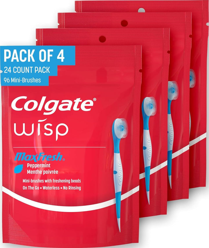 Colgate Max Fresh Wisp - Mini cepillos de dientes desechables de vi...