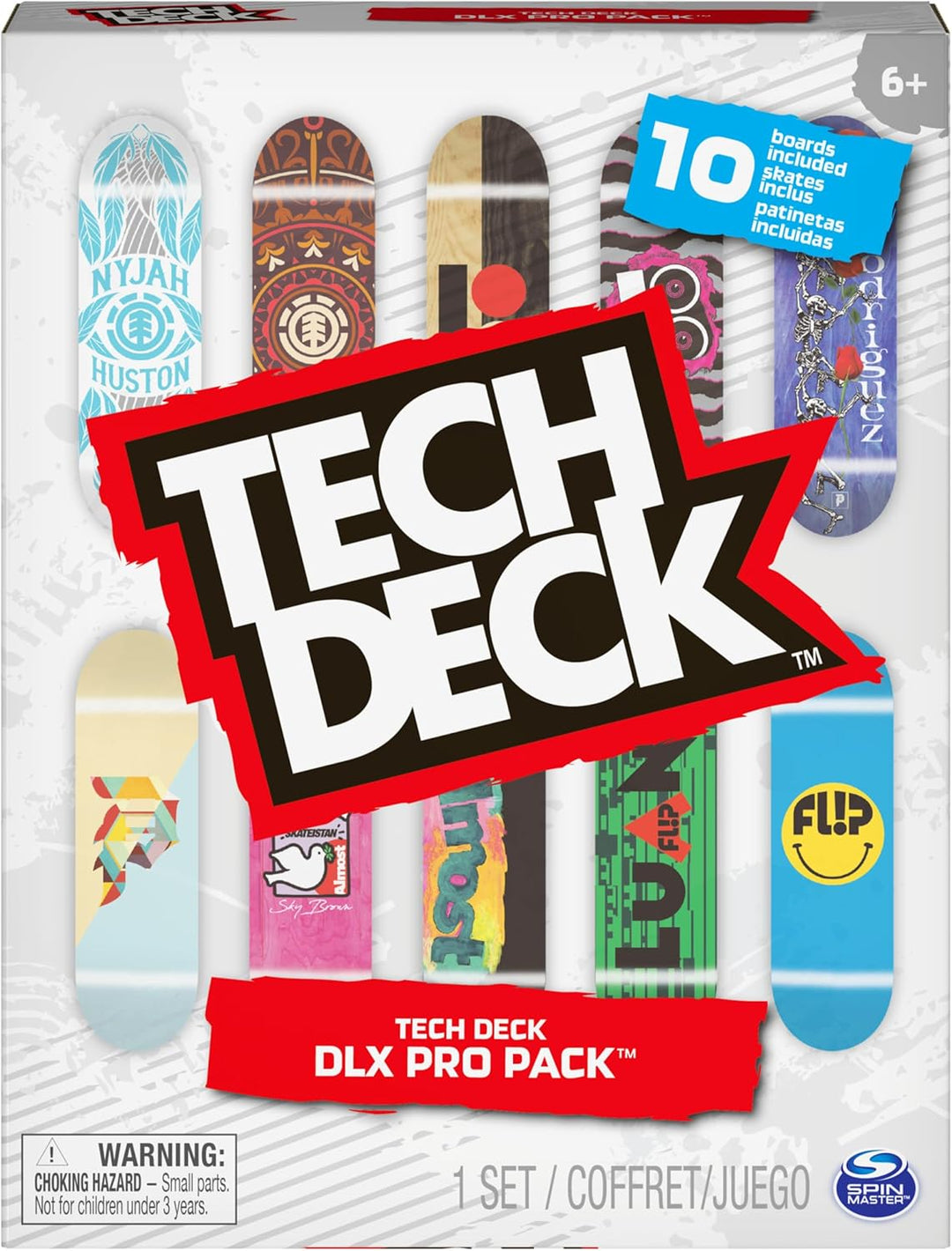 TECH DECK DLX Pro - Paquete de 10 patinetas para dedos, mini patine...