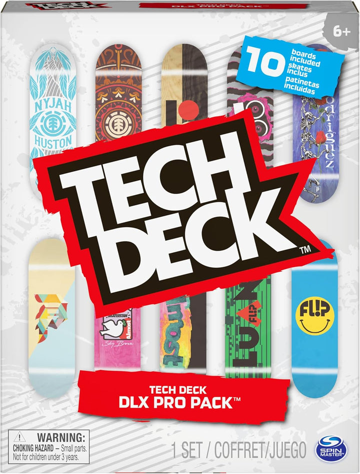 TECH DECK DLX Pro - Paquete de 10 patinetas para dedos, mini patine...
