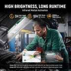 SATA Luz de inspección LED ultradelgada estilo regla con parte trasera magnética, 400LM, 2700mAh, luz de trabajo SMD recargable para debajo del capó, reparación automática, garaje, taller