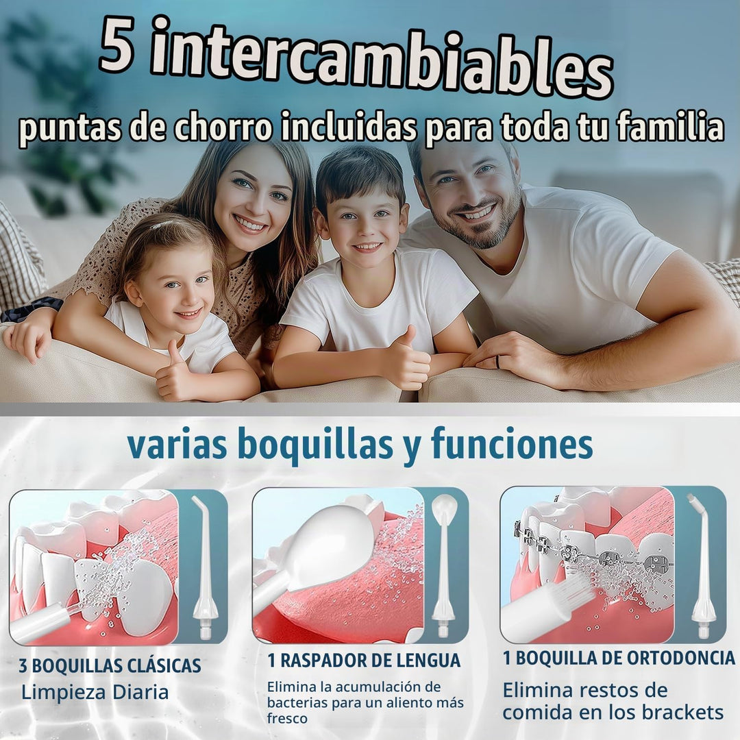 Nicwell - Irrigador dental inalámbrico para hilo dental: 4 modos, p...