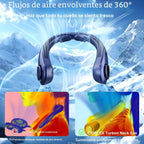 Ventilador de cuello portátil que sopla aire frío, pantalla LED, ve...