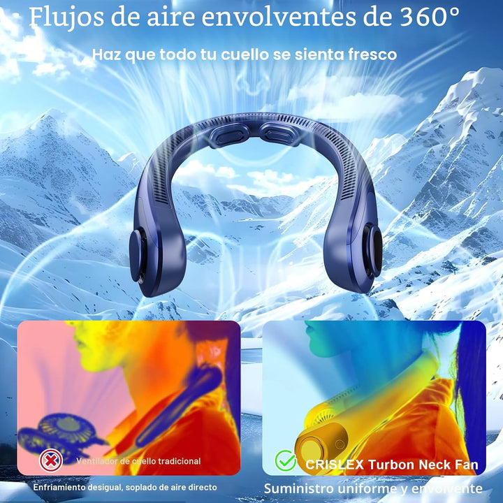 Ventilador de cuello portátil que sopla aire frío, pantalla LED, ve...