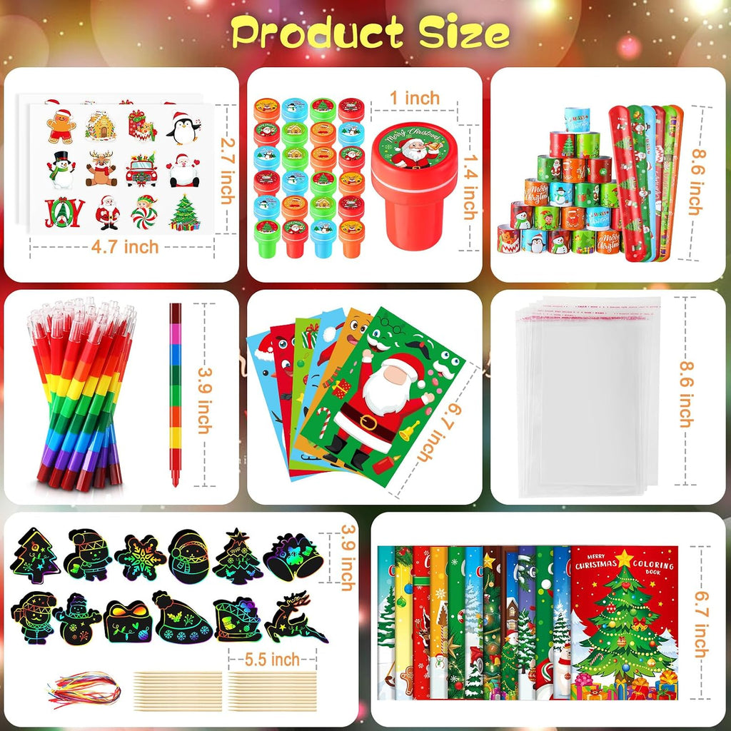 BenLouis Recuerdos de fiesta de Navidad para niños, regalos de Navidad, para el aula, premio, relleno de medias, libros para colorear a granel para estudiantes, niños, manualidades, vacaciones