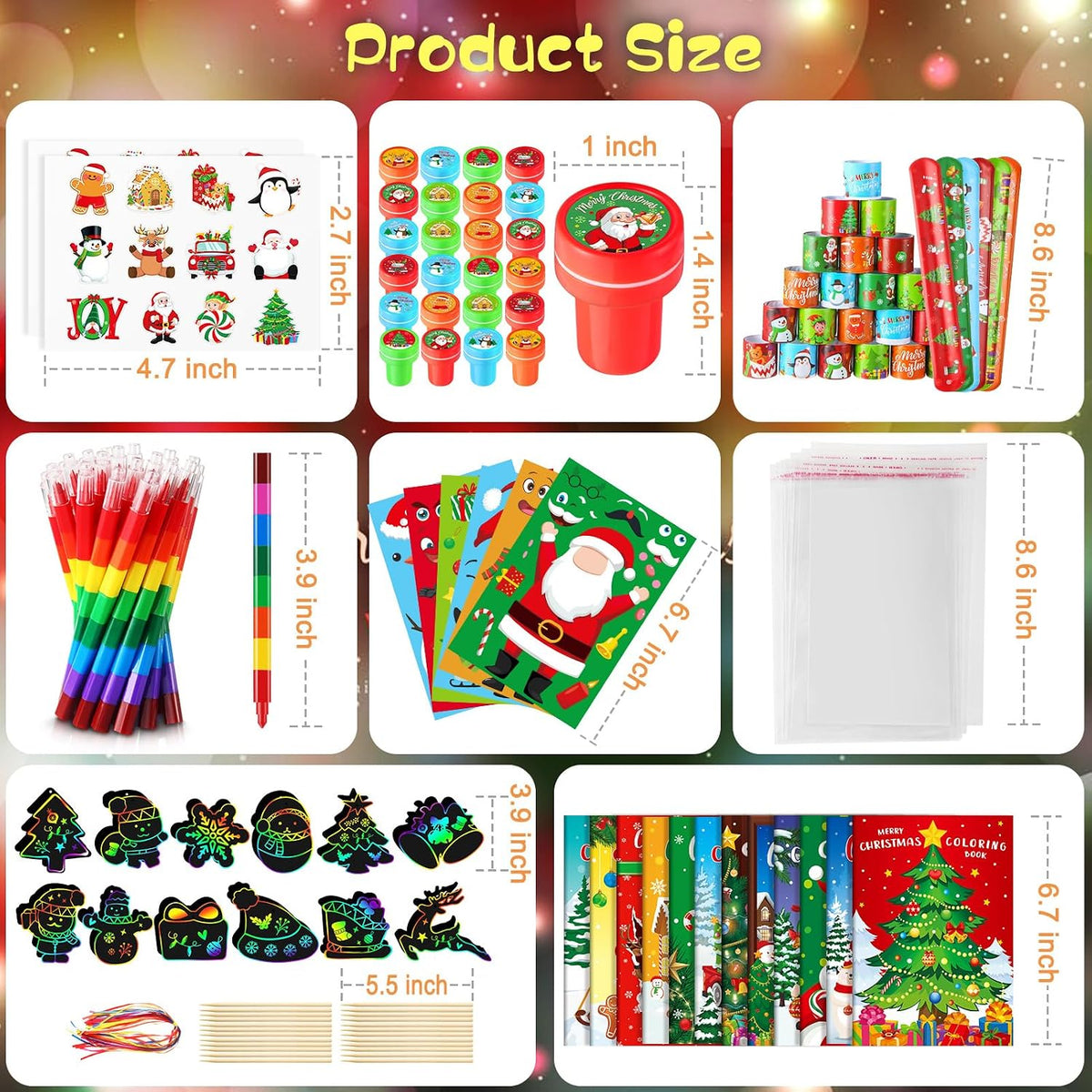 BenLouis Recuerdos de fiesta de Navidad para niños, regalos de Navidad, para el aula, premio, relleno de medias, libros para colorear a granel para estudiantes, niños, manualidades, vacaciones
