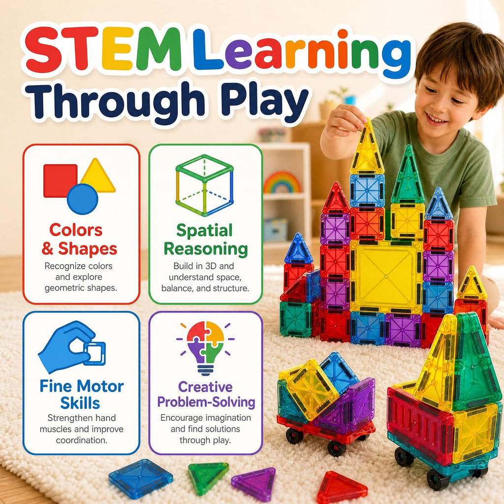 Mini azulejos magnéticos para niños, juego de construcción de 86 piezas con