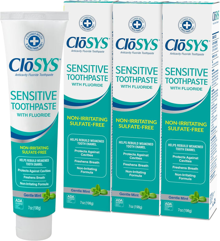 CloSYS Pasta dental con flúor, 7 onzas (paquete de 3), menta suave,...