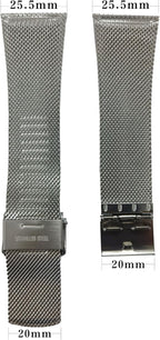 NZZXTO Correa de reloj de acero inoxidable de repuesto para reloj Skagen unisex con tornillo correa delgada 0.984 in-0.787 in SKW6140