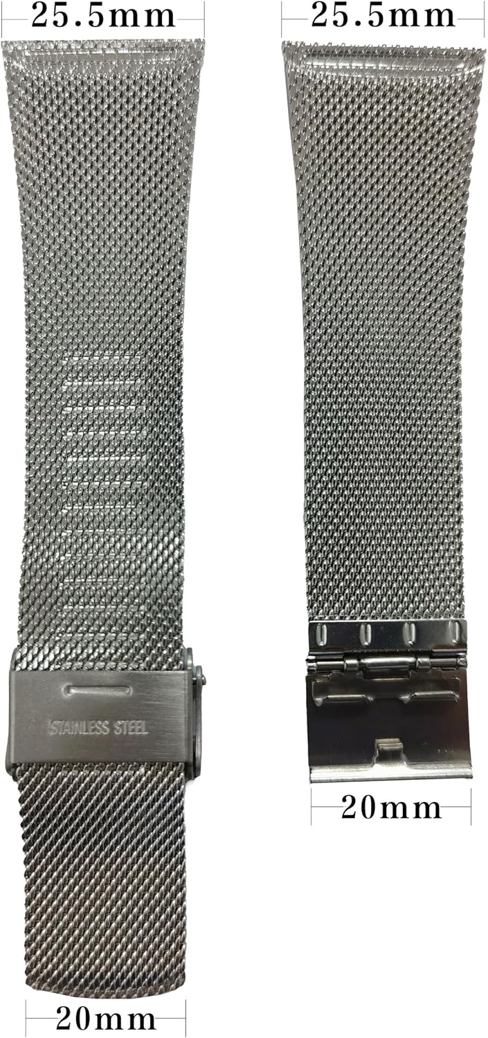 NZZXTO Correa de reloj de acero inoxidable de repuesto para reloj Skagen unisex con tornillo correa delgada 0.984 in-0.787 in SKW6140