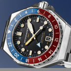 Reloj Spinnaker Dumas para hombre, automático GMT de buceo – Movimiento Seiko NH34, caja de acero inoxidable de 44mm, resistente al agua 300m, pulsera de acero inoxidable, SP-5119