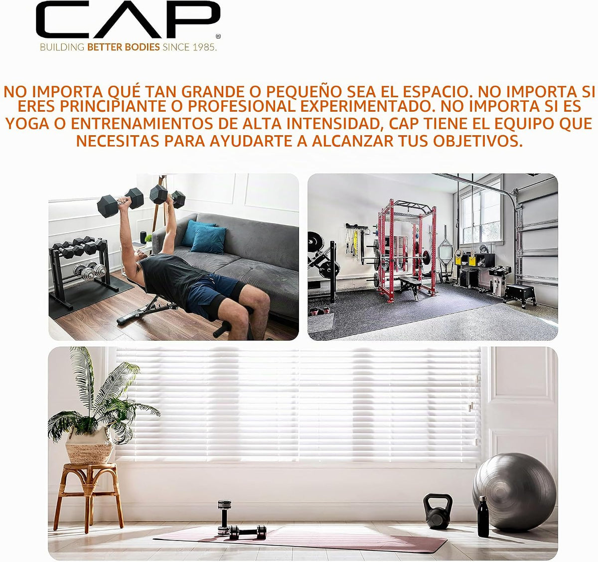 CAP Kettlebell de hierro fundido simples y sets, mango ancho, base plana