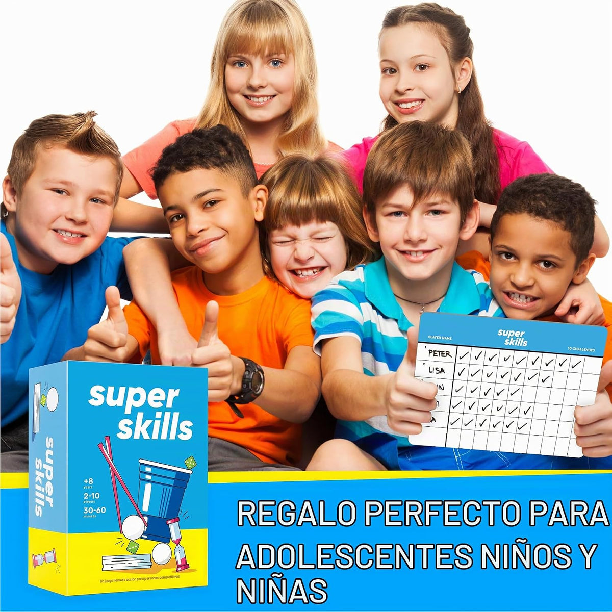 Super Skills - Juegos de fiesta para adolescentes, niños y adultos - Divertido juego de mesa familiar