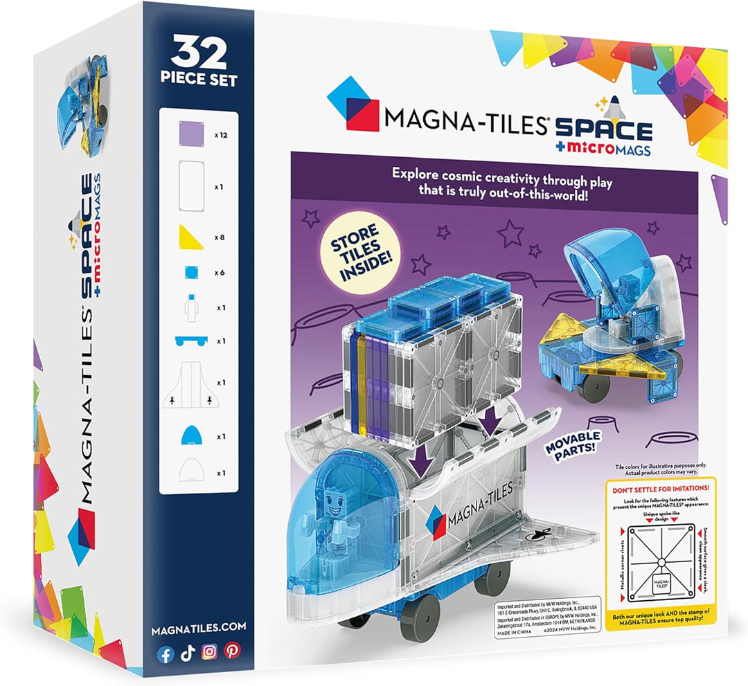 MAGNA-TILES Space - Juego de construcción magnética de 32