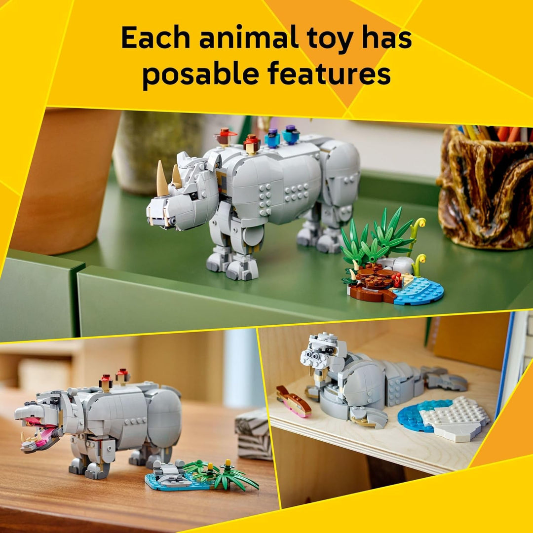 LEGO Creator 3 en 1 Wild Animals Majestic Rinoceronte con