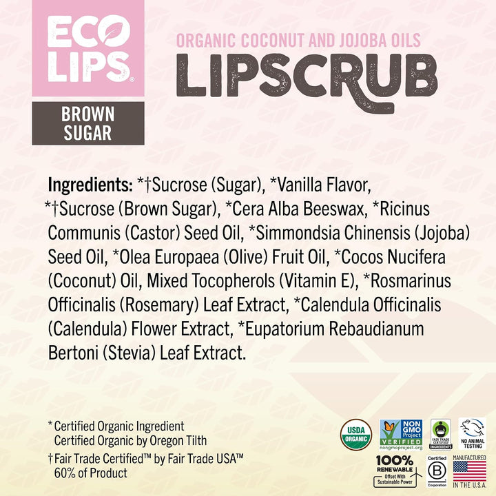 Eco Lips Lip Sugar SCRUB - Paquete de 2 (2 frascos de 0.5 onzas) 10...