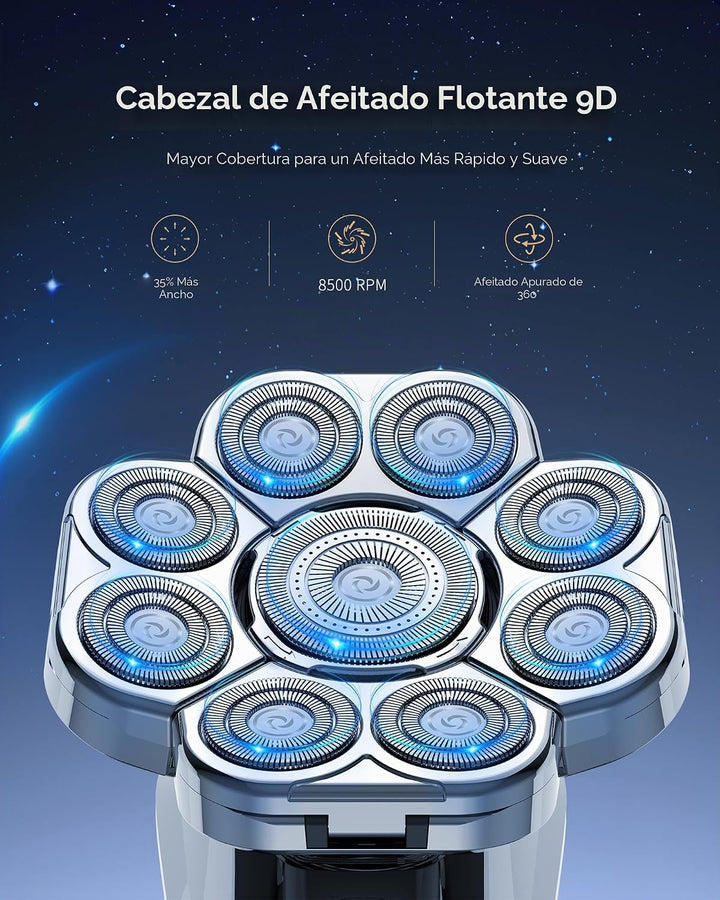 Afeitadora de cabeza 9D para hombres calvos, maquinilla de afeitar...